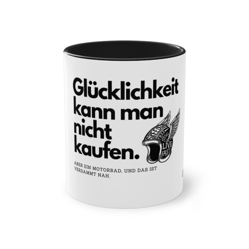 Glücklichkeit kann man nicht kaufen: Zweifarbige Kaffeetasse