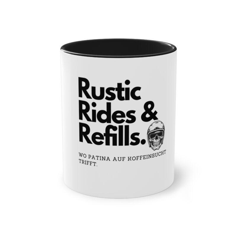 Rustic rides: Zweifarbige Kaffeetasse